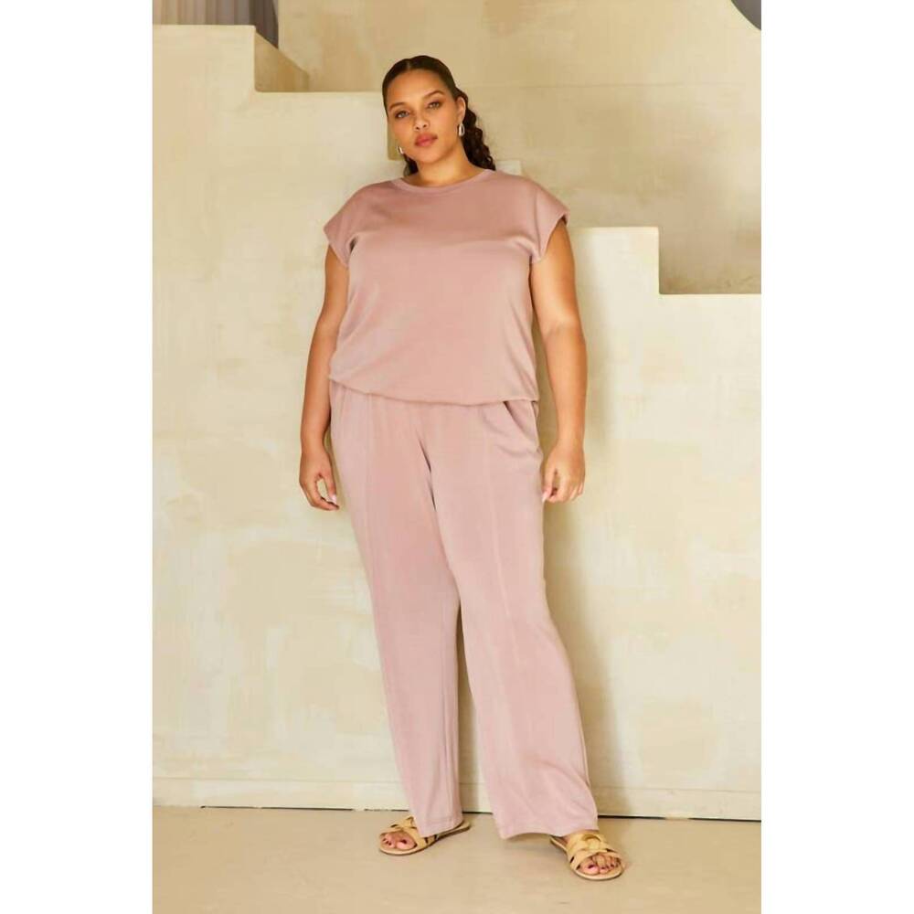 NEW SKIES ARE BLUE soft modal muscle top in mauve